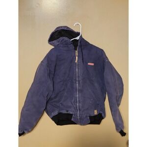 Berne Mens X Large Regular Hooded Duck Active Jacket Coat Blue Workwear